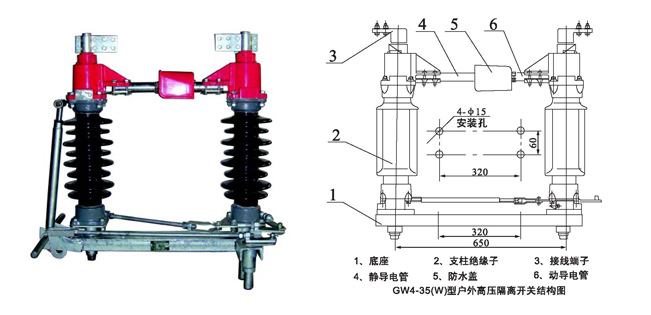 GW4-40.5户外交流高压隔离开关